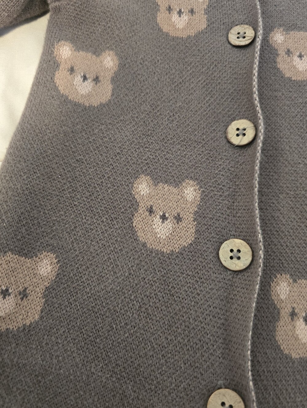 Jamie Kay Brown Bear Knit One-Piece Romper - Picture 2 of 4